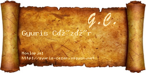 Gyuris Cézár névjegykártya